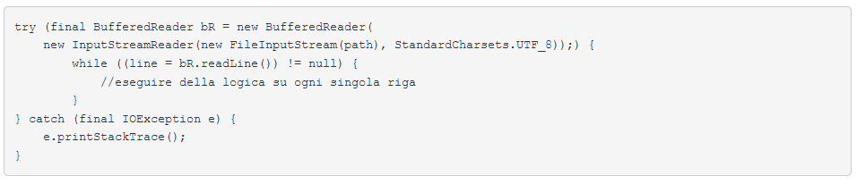 Lettura file in Java