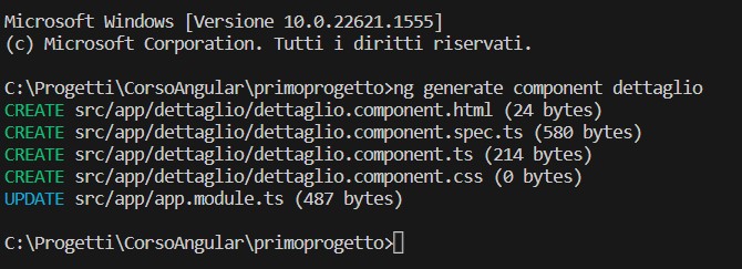 Figura 3 – La creazione del component