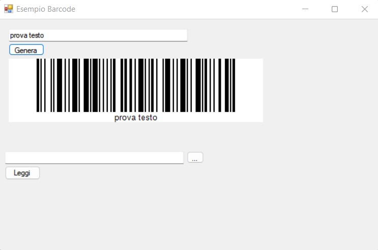 Figura 1 – I controlli e la prova della generazione del barcode