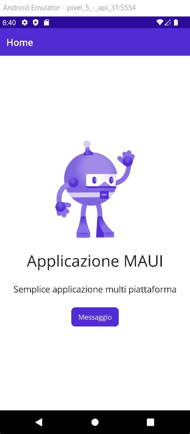 Figura 15 – L’emulatore Android per testare l’applicazione