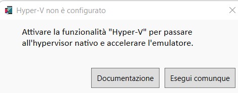 Figura 8 – Il messaggio per installare il componente di Windows