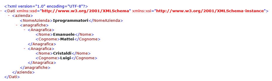 XML da deserializzare - complesso