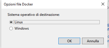 Scelta Docker Windows o Linux
