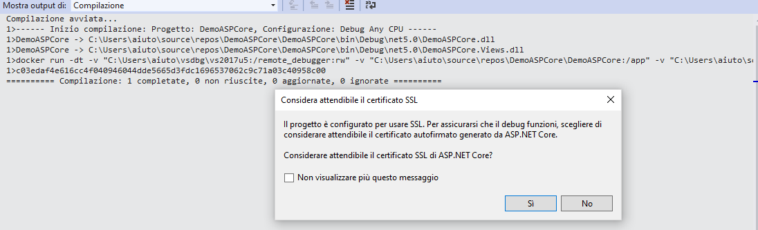 Attendibilità certificato SSL