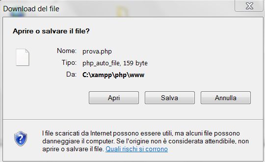 Messaggio che visualizzo all'apertura del file.