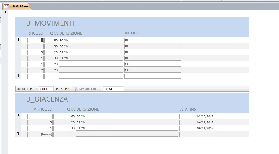 Form Frm_Main MDB IN OUT MAGAZZINO