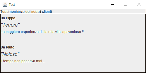 Screenshot della GUI