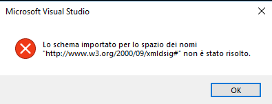 Errore di Visual Studio 2015