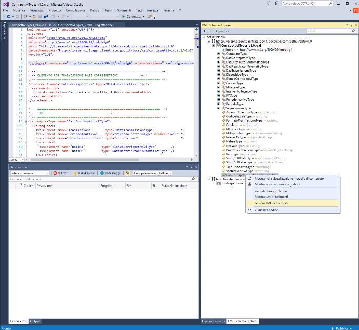 Esportazione da Visual Studio 2015